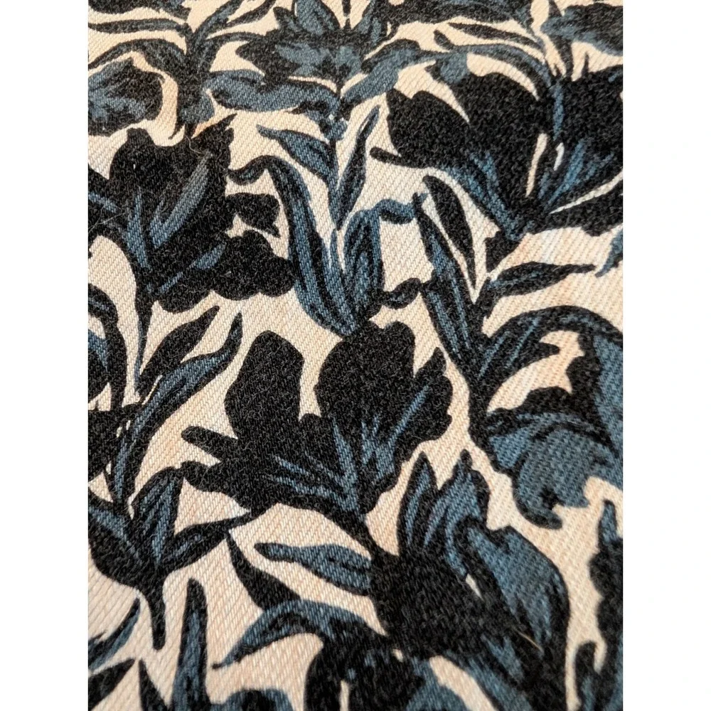 Tory Burch Blaire Printed Skinny Jeans Women's Size 26 Blue White Floral Stretch